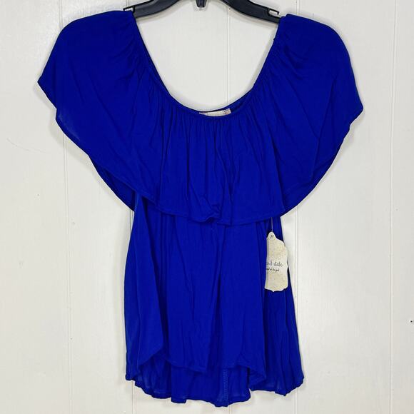 Altar'd State Tops - Altar'd State Womens Top Size Large Blue Coquette Beachy Coastal Travel Ruffled